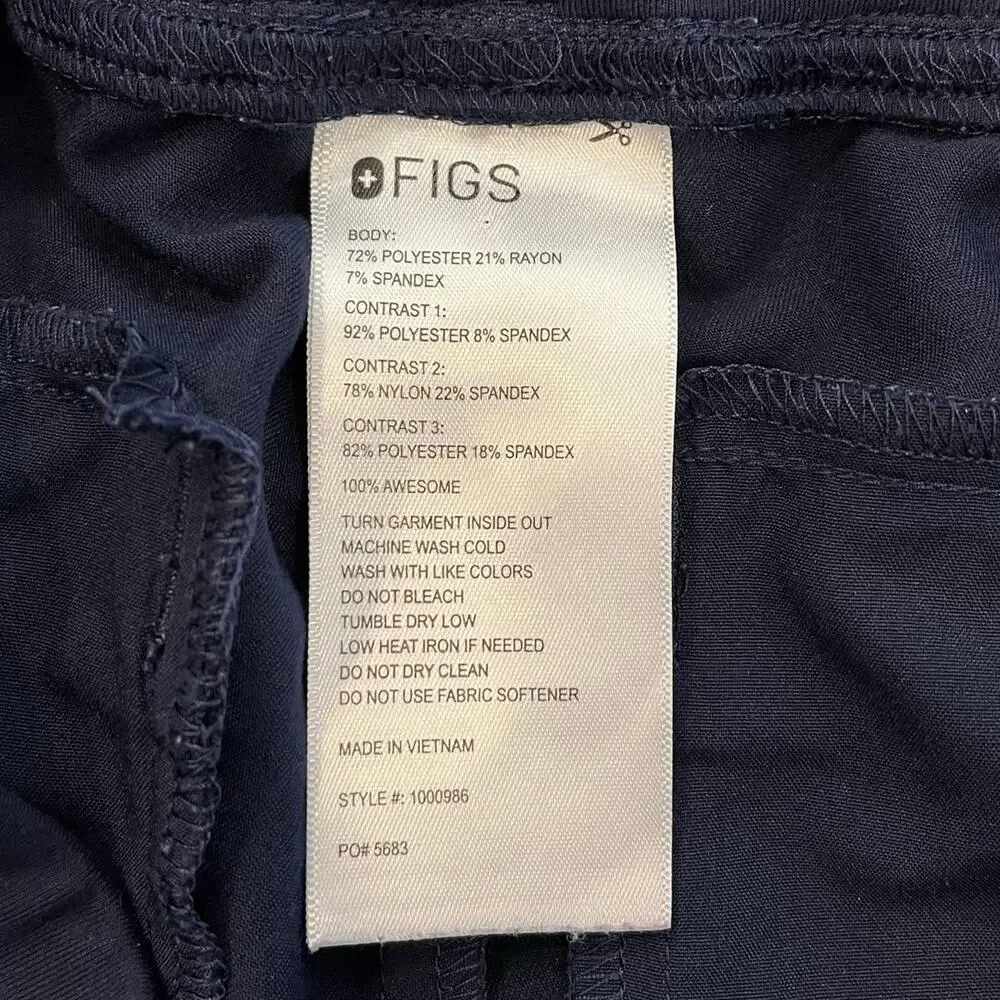 FIGS Double Utility Cargo Limited Ed Jogger Scrub Pants Navy Size Medium